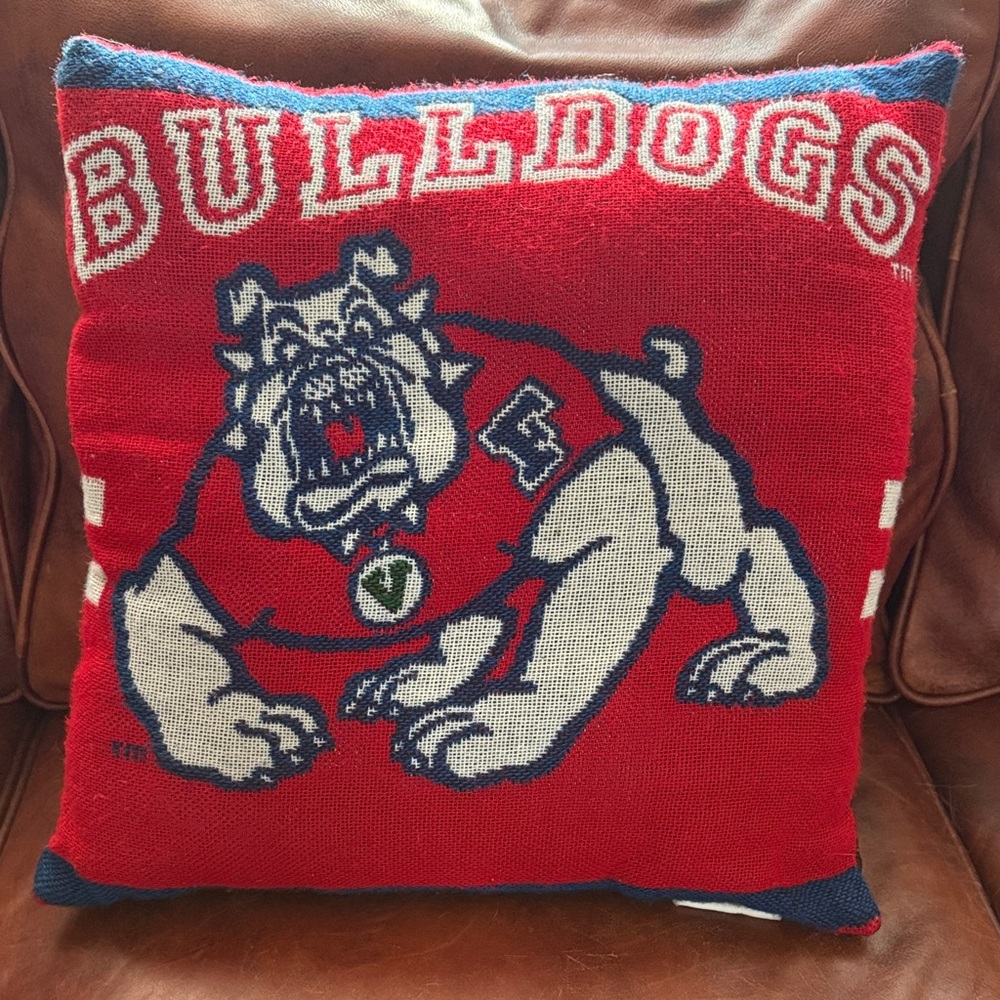Fresno State Bulldogs Red and Blue Decorative Pillow
